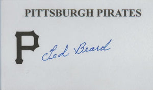 Ted Beard Signed 3x5 Index Card JSA Pirates