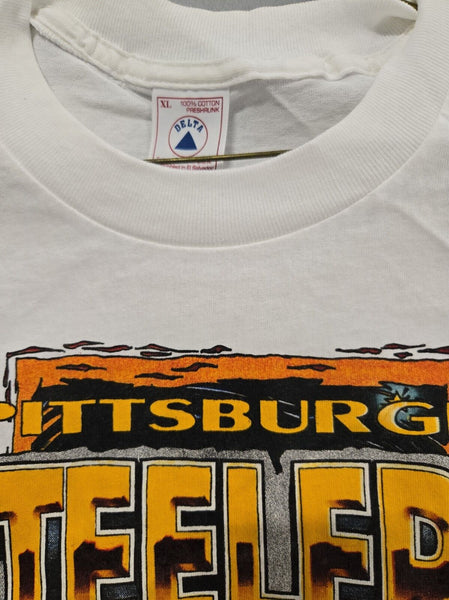 VINTAGE Deadstock Delta 1995 Pittsburgh Steelers AFC Champs T-Shirt XL NWT