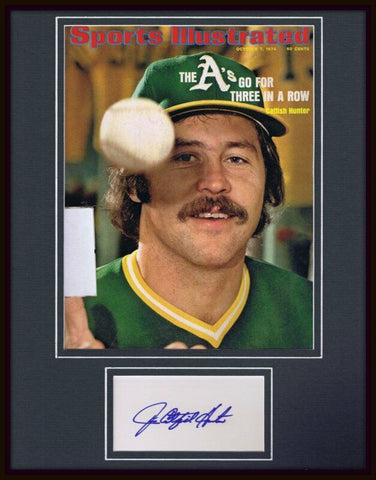 Catfish Hunter Signed Framed 1974 Sports Illustrated Magazine Cover Display A's