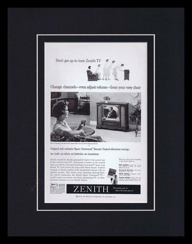 1959 Zenith Space Command TV Remote Framed 11x14 ORIGINAL Vintage Advertisement 