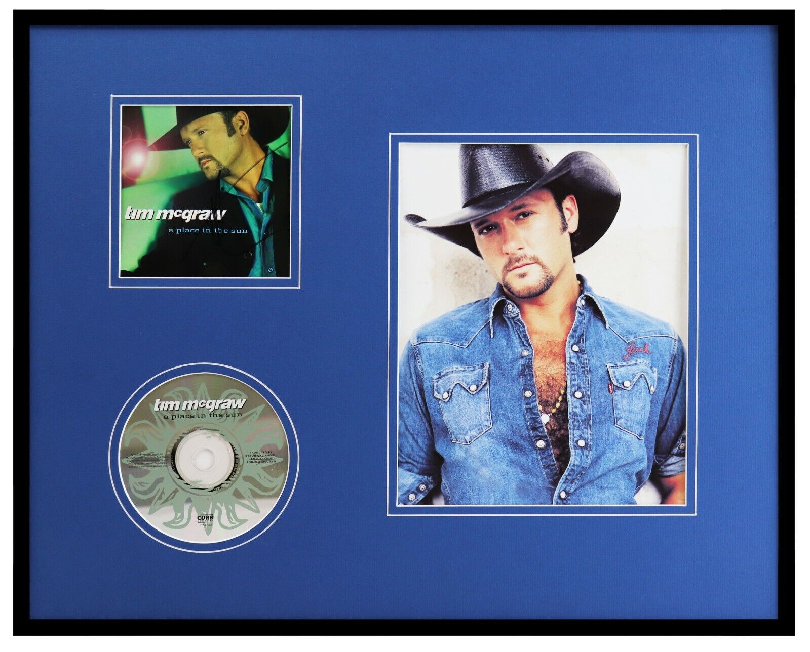 Tim McGraw Signed Framed 16x20 CD & Photo Set JSA A Place in the Sun