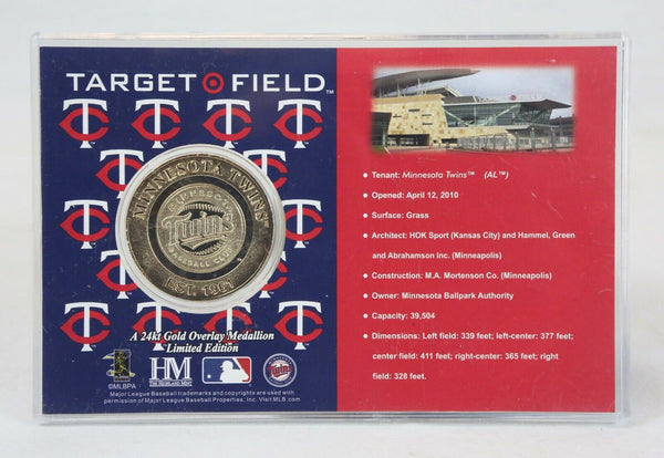 Minnesota Twins Target Field Highland Mint MLB 24K Gold Overlay Coin