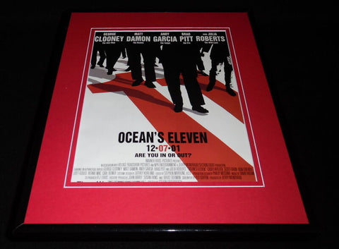 Ocean's Eleven 2001 Framed 11x14 ORIGINAL Advertisement Clooney Pitt Damon