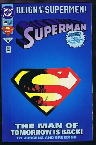 Superman #78 ORIGINAL Vintage 1993 DC Comics 