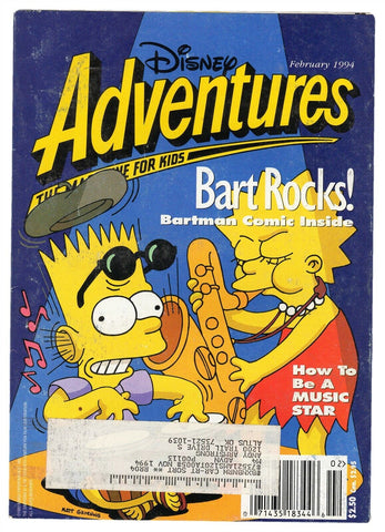 ORIGINAL Vintage Feb 1994 Disney Adventures Magazine The Simpsons Bart Lisa