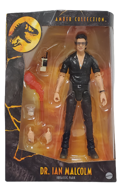 NEW SEALED 2021 Jurassic Park Amber Dr Ian Malcolm Action Figure Jeff Goldblum