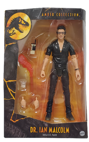 NEW SEALED 2021 Jurassic Park Amber Dr Ian Malcolm Action Figure Jeff Goldblum