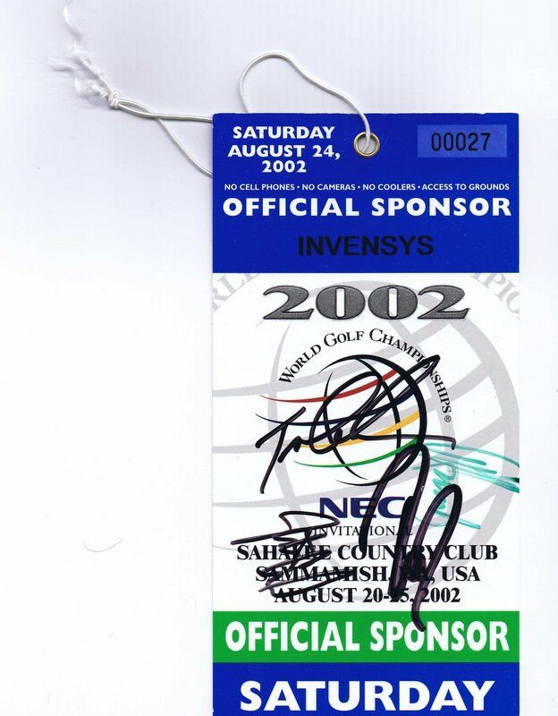 Justin Leonard Davis Love Tom Lehman +3 Signed 2002 NEC Invitational Ticket