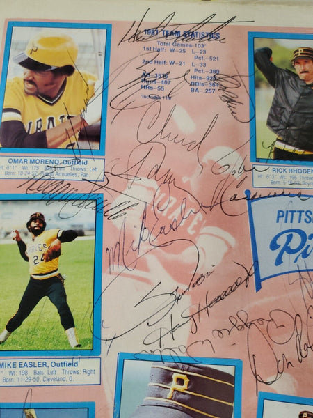 Pittsburgh Pirates Team Signed 1982 Topps Sticker Book w/ Willie Stargell Tanner