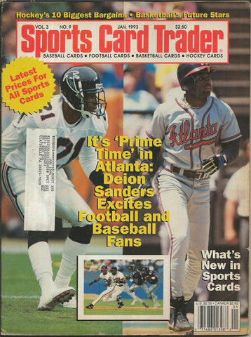 ORIGINAL Vintage Jan 1993 Sports Card Trader Magazine Deion Sanders