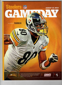 VINTAGE Aug 10 2013 NY Giants @ Pittsburgh Steelers Program Plaxico Burress