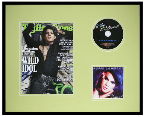 Adam Lambert 16x20 Framed For Your Entertainment CD & 2009 Rolling Stone Display