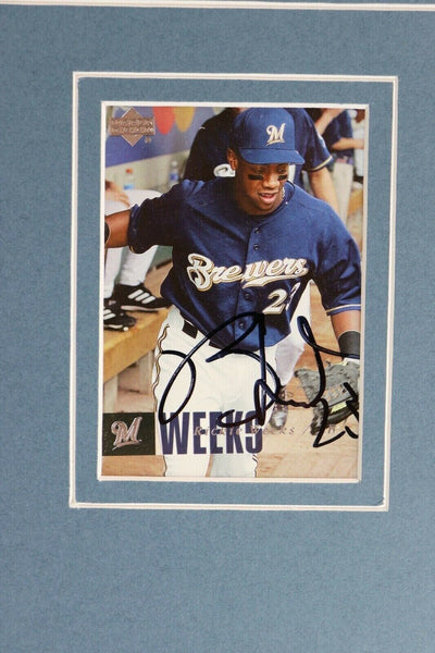 Rickie Weeks Signed Framed 16x20 Beanball Photo Display Brewers