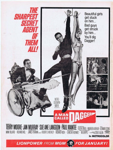 A Man Called Dagger ORIGINAL Vintage 1967 9x12 Industry Ad Terry Moore