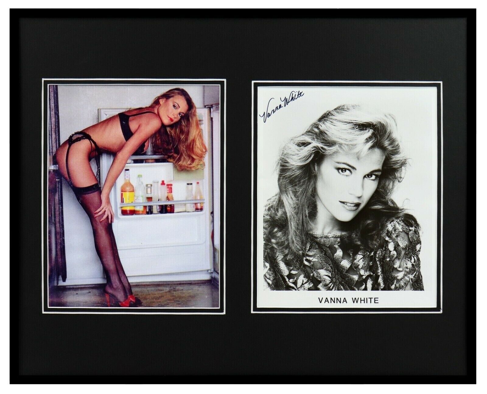 Vanna White Signed Framed 16x20 Lingerie Photo Set JSA Wheel of Fortune 