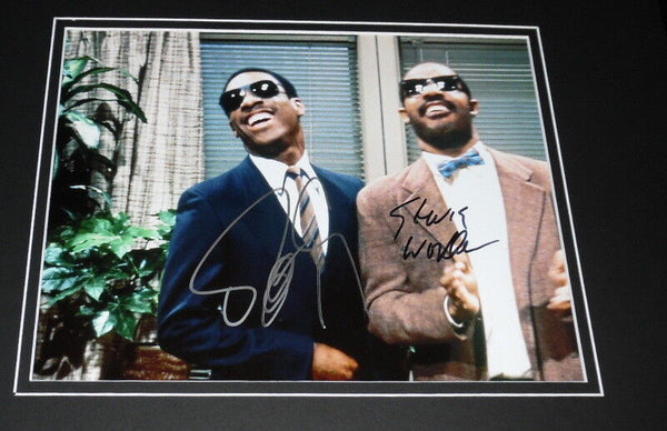 Stevie Wonder & Eddie Murphy Dual Signed Framed 16x20 Photo Display