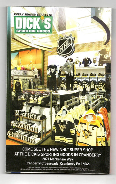 VINTAGE Jan 27 2014 Pittsburgh Penguins Buffalo Sabres Program Fleury Shutout