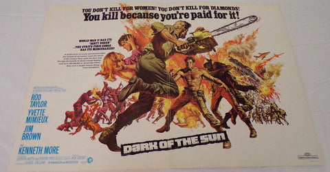 VINTAGE 1968 Dark of the Sun 12x18" Industry Poster Ad Jim Brown Rod Taylor