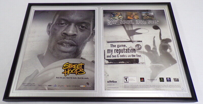 Street Hoops 2002 XBox PS2 Framed 12x18 ORIGINAL Advertising Display