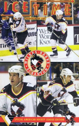 ORIGINAL Vintage Feb 3 2001 Wilkes Barre Scranton Penguins vs Cincinnati Program