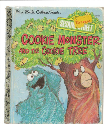 ORIGINAL Vintage 1977 Cookie Monster Cookie Tree Sesame Street Golden Book 