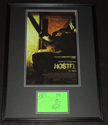 Eli Roth Signed Framed 18x24 Sketch & Hostel Poster Display