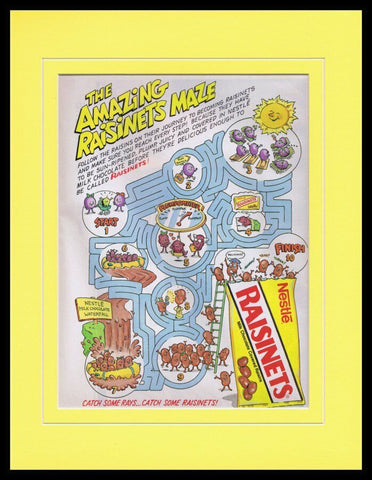 1992 Nestle's Raisinets Framed 11x14 ORIGINAL Vintage Advertisement