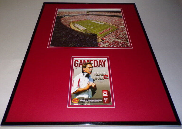 2009 Alabama vs FIU Framed 16x20 Stadium Photo & Replica Program Cover Set 