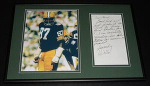 Willie Davis Signed Framed 12x18 Handwritten Letter & Photo Display Packers