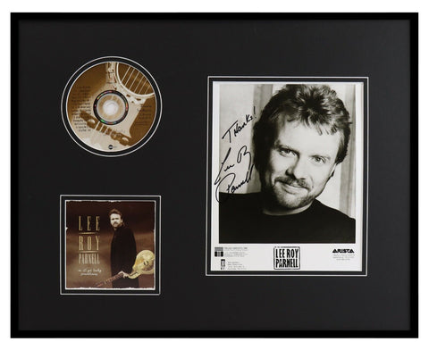 Lee Roy Parnell Signed Framed 16x20 Photo CD Display 