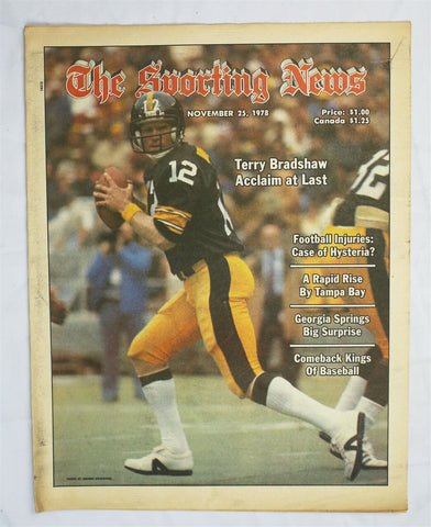  VINTAGE Nov 25 1978 Sporting News Magazine Terry Bradshaw Steelers