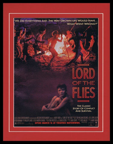 1990 Lord of the Flies Framed 11x14 ORIGINAL Vintage Advertisement