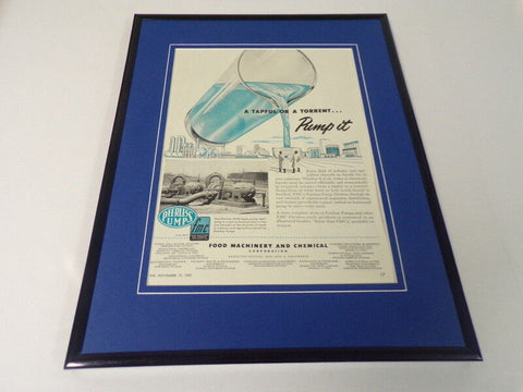 1951 Food Machinery & Chemical Framed 11x14 ORIGINAL Vintage Advertisement B