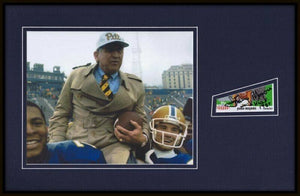 Johnny Majors Signed Framed 11x17 Photo Display Carried Off Field Pitt