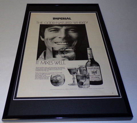 1971 Walker Imperial Whiskey Framed 11x17 ORIGINAL Vintage Advertising Poster