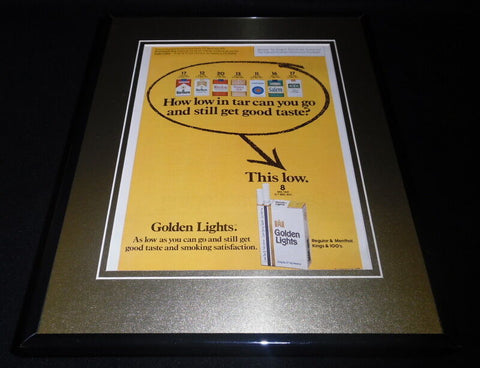 1979 Golden Lights Cigarettes Framed 11x14 ORIGINAL Vintage Advertisement