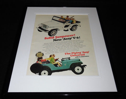 1966 Flying Jeep Universal V-6 11x14 Framed ORIGINAL Vintage Advertisement 