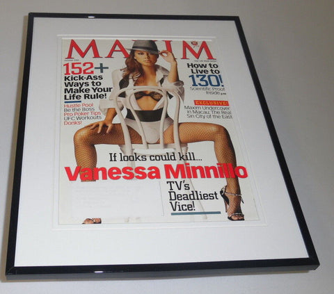 Vanessa Minnillo Framed 11x14 ORIGINAL 2006 Maxim Lingerie Cover Display