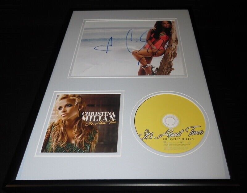 Christina Milian Signed Framed 12x18 It's About Time CD & Photo Display 