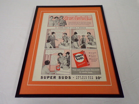 1932 Super Suds Soap Framed 11x14 ORIGINAL Vintage Advertisement