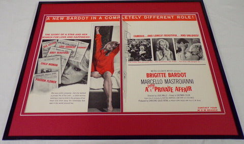 1962 A Very Private Affair 16x20 Framed ORIGINAL Industry Advertisement B Bardot