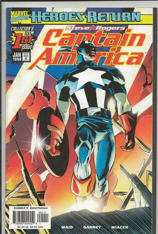 Captain America #1 ORIGINAL Vintage 1998 Marvel Comics 