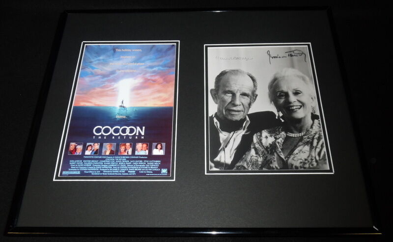 Cocoon Hume Cronyn & Jessica Tandy Signed Framed 16x20 Photo Set JSA 