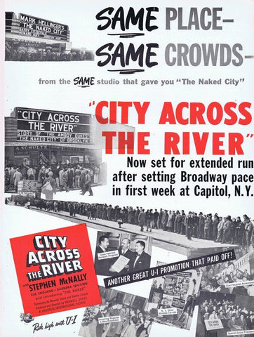 City Across the River 1949 ORIGINAL Vintage 9x12 Industry Ad Stephen McNally