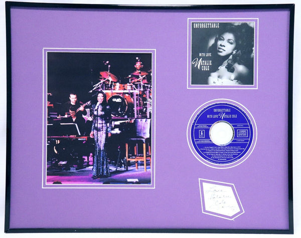 Natalie Cole Signed Framed 16x20 Unforgettable CD & Photo Set