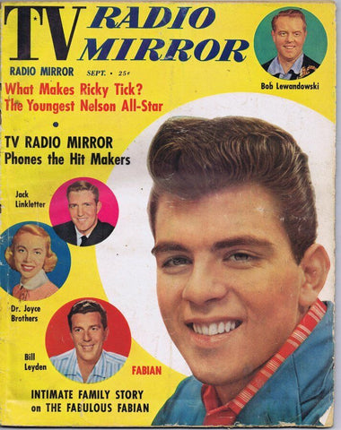 ORIGINAL Vintage September 1959 TV Radio Mirror Magazine Fabian