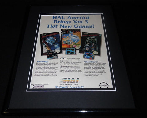 Air Fortress HAL 1988 NES Nintendo 11x14 Framed ORIGINAL Vintage Advertisement