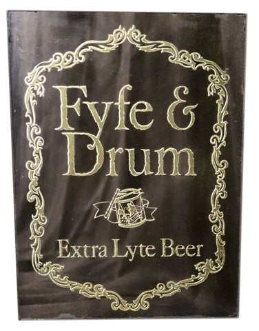 VINTAGE 1976 Fyfe & Drum Beer 10x12" Mirror Bar Sign  