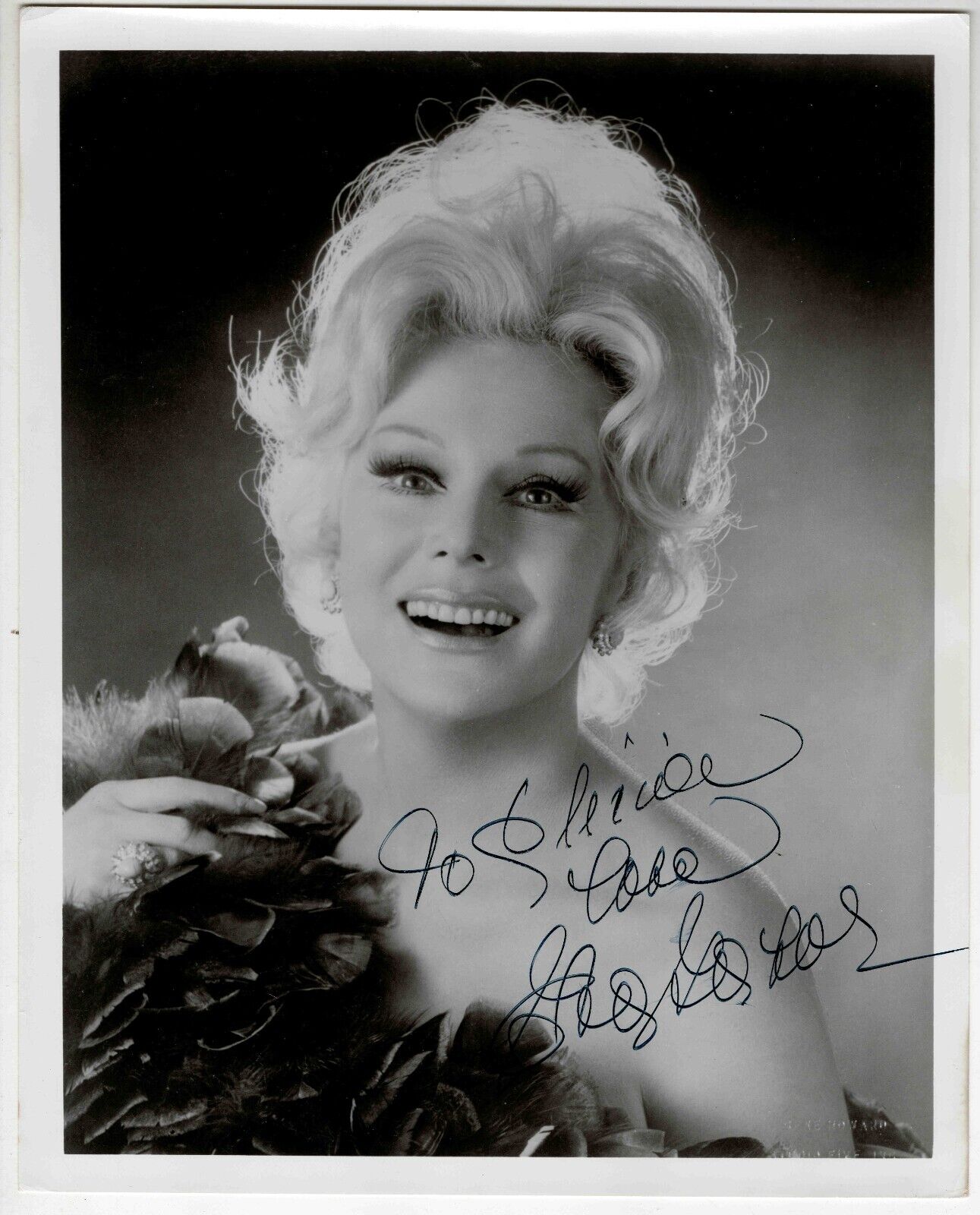 Eva Gabor Signed 8x10 Photo JSA Green Acres Rescuers Aristocrats Match Game B