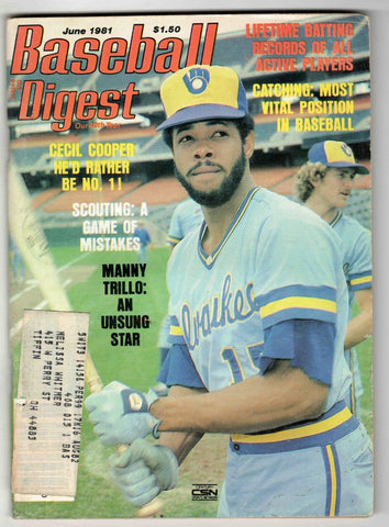 June 1981 Baseball Digest Magazine Cecil Cooper Brewers